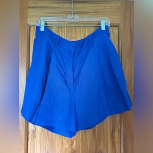 H&M Linen Blend Pleated Shorts